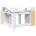 vidaXL Stôl s LED svetlami biely 130x130x91 cm kompozitné drevo