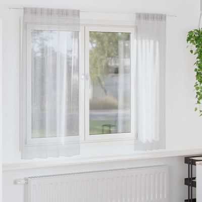 vidaXL Voile záclona 2 pcs Svetlosivá 175 x 140 cm Polyester