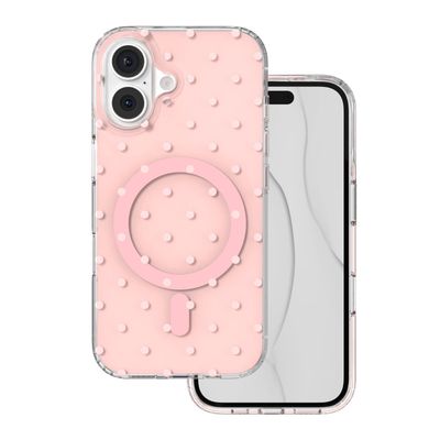 Bubble Dots Mag puzdro pre iPhone 16 6,1" ružové
