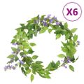 vidaXL Kvetinové girlandy 6 ks, fialové 200 cm