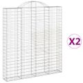vidaXL Oblúkový gabionový kôš 2 ks 200x30x220/240cm pozinkované železo