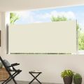 vidaXL Zaťahovacia bočná markíza na terasu 117x514 cm, krémová