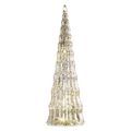 LED vianočný sklenený stromček, 27 cm, 2x AA, vnútorný, teplá biela, časovač