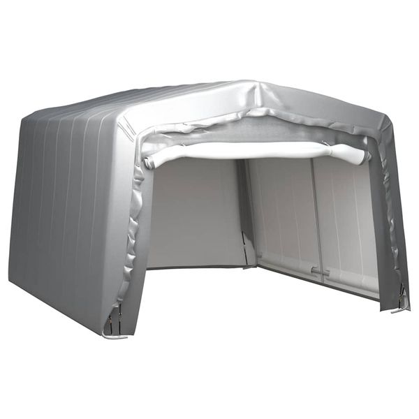 vidaXL Úložný stan 370x370 cm oceľový sivý