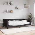 vidaXL Denná posteľ s matracom čierna 100x200 cm látka