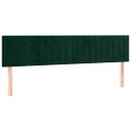 vidaXL Čelo postele s LED tmavozelené 200x5x78/88 cm zamat