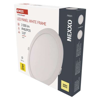 LED vstavané svietidlo NEXXO, kruhové, biely, 25W, teplá biela