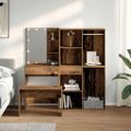 VidaXL súprava toaletného stolíka s LED diódou Engineered Wood
