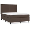 vidaXL Boxspring posteľ s matracom hnedá 140x190 cm umelá koža