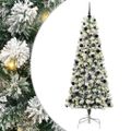 vidaXL Umelý Sklápací Vianočný Stromček 300 LED Zelená a biela 240 cm
