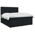 vidaXL Posteľ boxspring s matracom Čierna 180 x 200 cm Látka