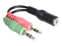 Audio adaptér - mini-phone stereo 3.5 mm so zdierkami (female) do mini-phone stereo 3.5 mm s pinmi (male) - 12 cm
