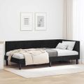 vidaXL Rohový rám postele s čelnou doskou Čierna 100 cm x 200 cm Zamat