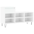 vidaXL Botník lesklý biely 102x36x60 cm spracované drevo