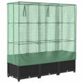 vidaXL Záhon s krytom na skleník ratanový vzhľad 120x40x123 cm