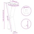 vidaXL Nohy konferenčného stolíka v tvare X, 2 ks, biele, 38 x (42-43) cm, oceľové