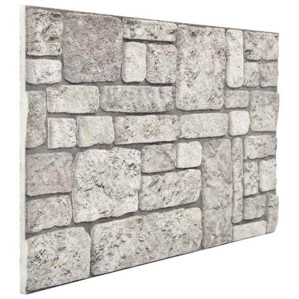 vidaXL Nástenné panely 10 pcs Sivá 100 x 50 cm EPS pena