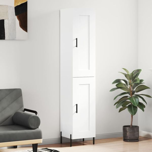 vidaXL Vysoká skrinka biela 34,5x34x180 cm spracované drevo