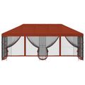 vidaXL Altánok so stenami 6 x 3 m Tehlová Polyester a oceľ 190 gsm