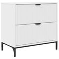 vidaXL Nočný stolík Biela 63.5 x 36 x 61 cm Kompozitné drevo