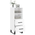 vidaXL Komoda lesklá biela 34,5x34x90 cm spracované drevo