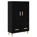 vidaXL Highboard Čierny dub 70 x 31 x 115 cm Kompozitné drevo