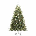 vidaXL Umelý vianočný stromček s pniškami Zelená 180 cm PVC a PE a kov