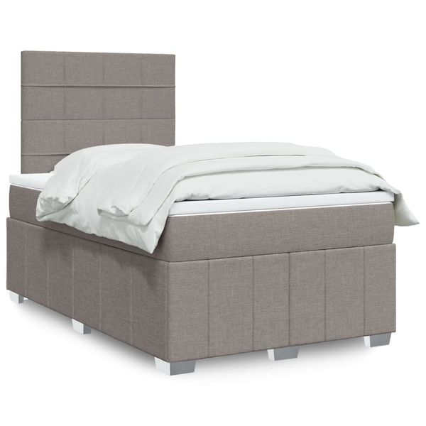 vidaXL Boxspring posteľ s matracom sivohnedá 120x190 cm látka
