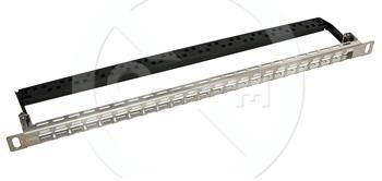 Univerzálny modulárny neosadený patch panel Solarix 24 portov nerez 0,5U SX24HDM-0-STP-SL-UNI