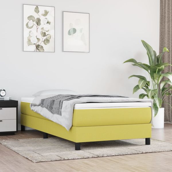 vidaXL Boxspring posteľ s matracom zelená 100x200 cm látka