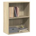 vidaXL Knižnica s 2 policami, dub sonoma 60x30x76,5 cm, drevotrieska