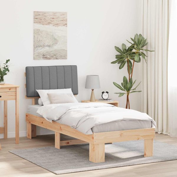 vidaXL Rám postele s čalúneným čelom Svetlosivá 80 x 200 cm