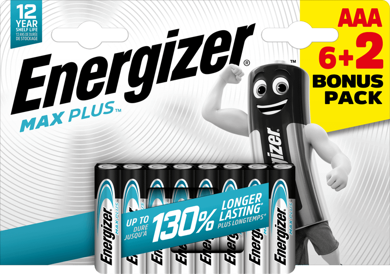 Energizer Max Plus AAA alkalické batérie 6+2 8ks E303321400