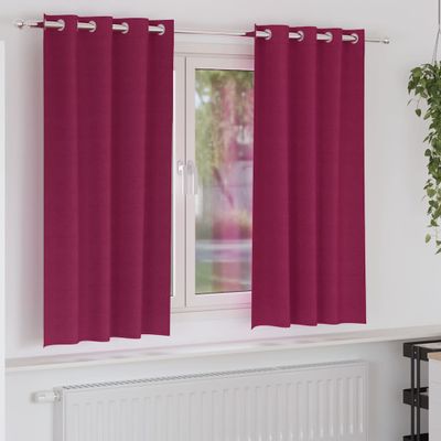 vidaXL Záclony na zatemnenie s krúžkami 2 pcs Víno červené