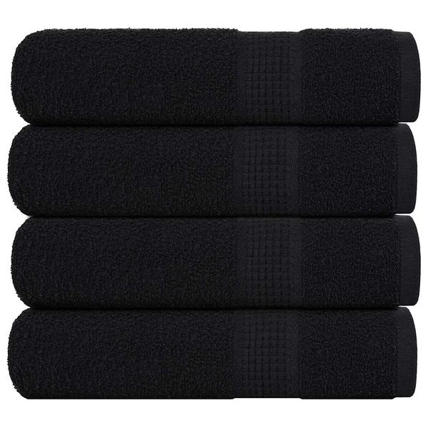 vidaXL Sprchové osušky FROGN 4 ks čierne 70x140 cm 360 g/m²