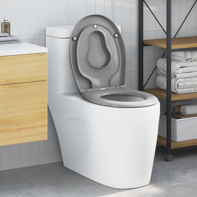 vidaXL WC sedadlo Sivá 47 x 37 x 4 cm Duroplast