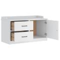 vidaXL Lavica do predsiene SANDNES biela 87x40x50 cm borovicový masív