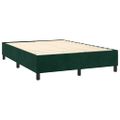 vidaXL Posteľný rám boxsping s matracom tmavozelený 140x190 cm zamat