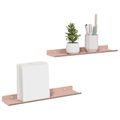 vidaXL Závesná polica 2 ks Ružová 40 x 8,5 x 2,5 cm Oceľ