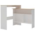 vidaXL Barový stôl s 2 stolovými doskami, bielo dubový 130x40x120 cm
