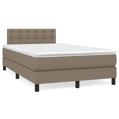 vidaXL Boxspring posteľ s matracom a LED sivohnedá 120x190 cm látka
