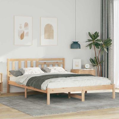vidaXL Rám postele Hnedá 140 x 200 cm Masívne borovicové drevo