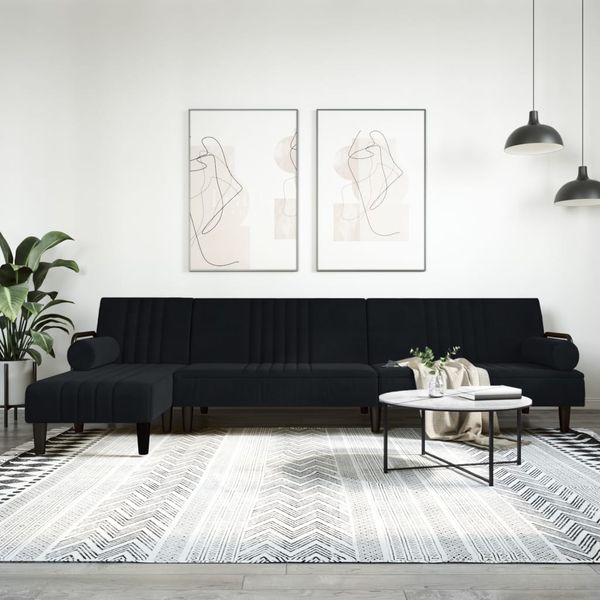 vidaXL Pohovka v tvare L čierna 260x140x70 cm zamat