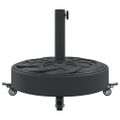 vidaXL Podstavec pod slnečník s kolesami pre Ø38/48 mm tyče 27 kg kruh