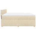 vidaXL Posteľný rám boxspring s matracom krémový 180x200 cm látka