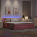 vidaXL LED úložná posteľ s matracom Ružová 160 x 200 cm Zamat