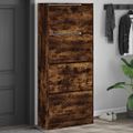 vidaXL Botník so 4 výklopnými zásuvkami dymový dub 80x34x187,5 cm