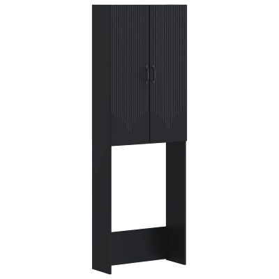 vidaXL Toaletná skriňa HOORN Čierna 66 x 25,5 x 190 cm
