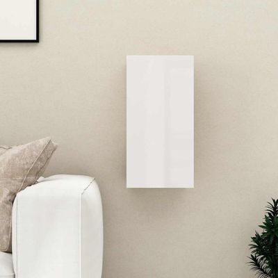 vidaXL TV skrinka, lesklá biela 30,5x30x60 cm, kompozitné drevo