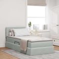 vidaXL LED úložná posteľ s matracom Svetlosivá 90 x 200 cm Zamat
